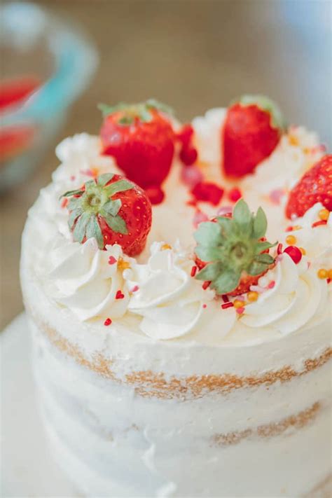 frostedstrawberry nude|Strawberry Naked Cake .